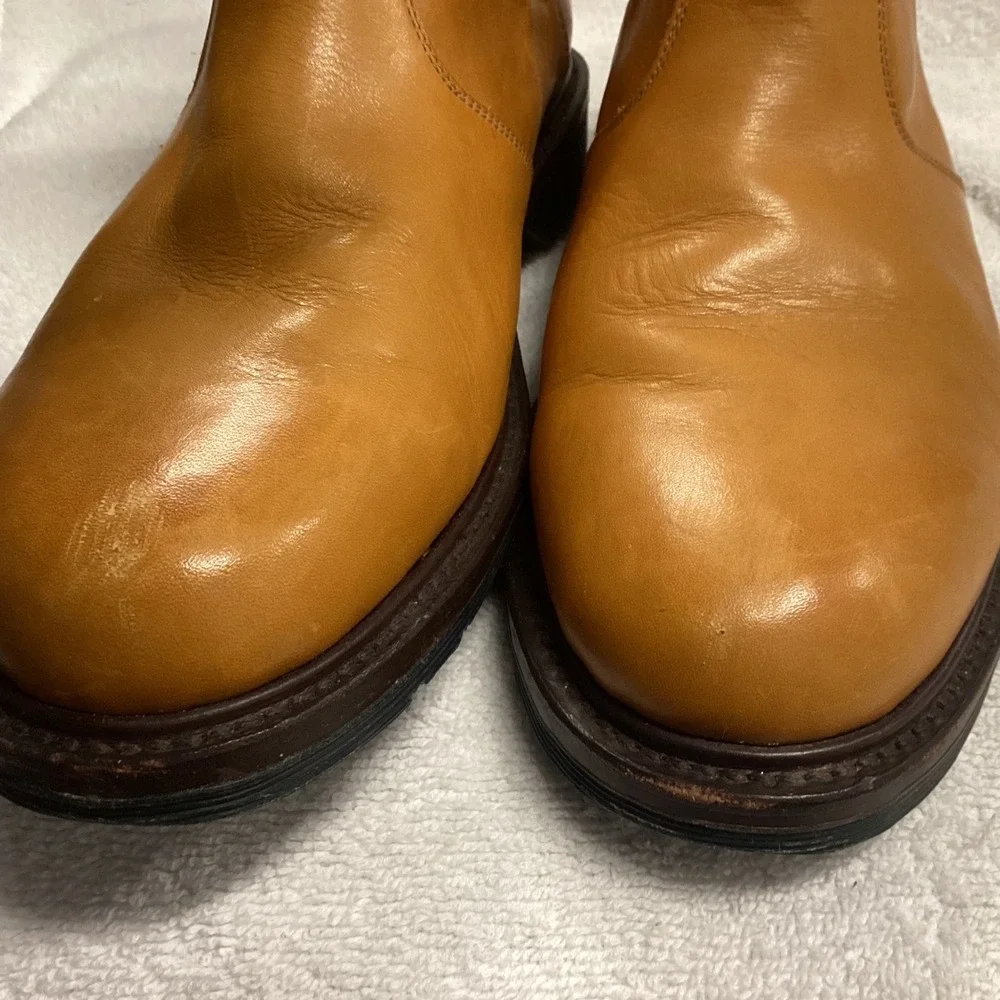 Dr. Martens Mens Tan Leather Chelsea Boots AirWair Bouncing Soles Ankle Boots